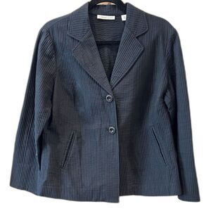 Coldwater Creek Silk/Cotton Blend Black Jacket - Size 12P